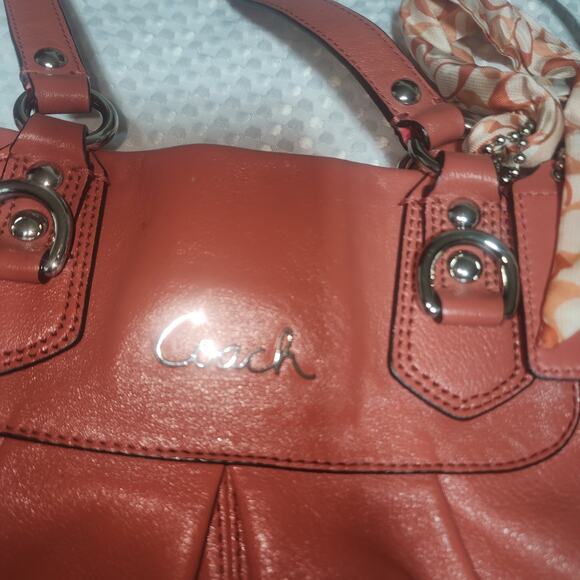 COACH EUC KRISTIN LEATHER CORAL SATCHEL CROSSBODY BAG - Picture 2 of 10